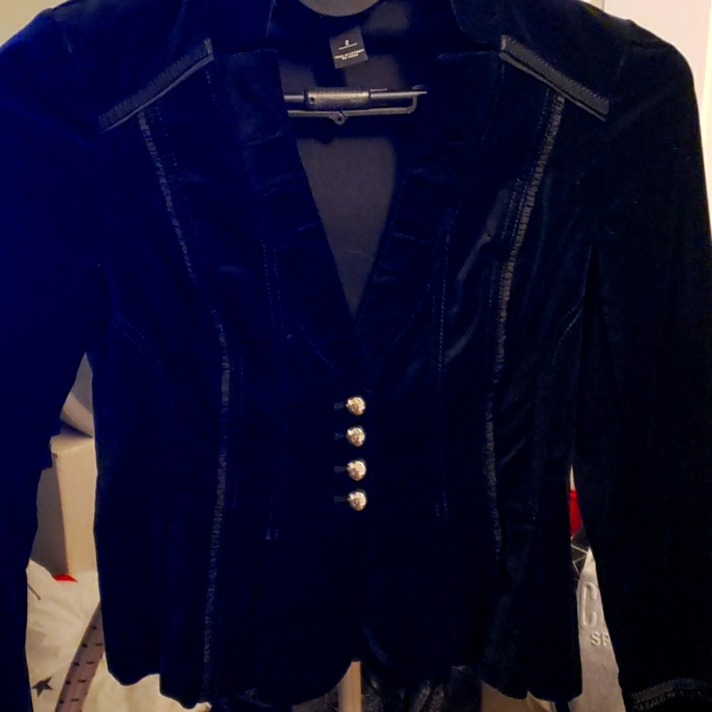 White House Black Market Black Velvet dressy blazer.